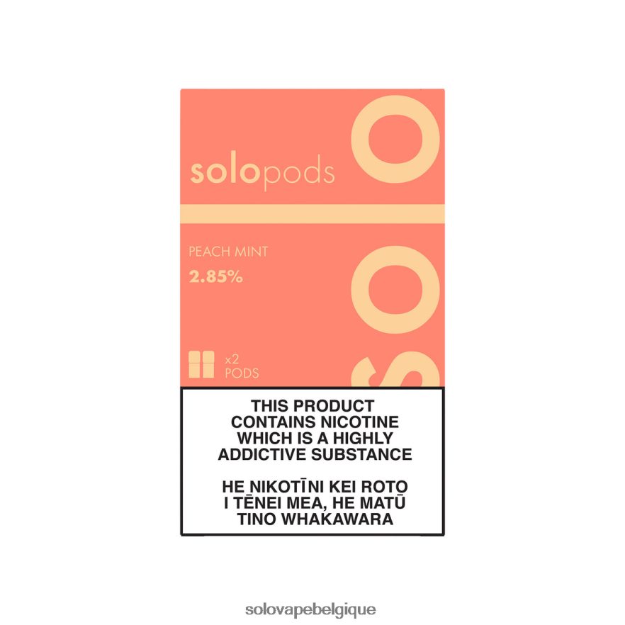 Solo pack de 2 dosettes de remplacement pêche menthe 6L06F657 | Solo Vape Belgique